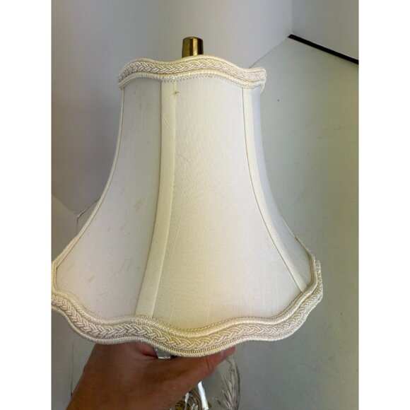 Waterford Cut Crystal Table Lamp with Solid Brass Footed Base + Shade - Picture 15 of 16